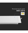3W 9x9cm kvadratisk LED innfellingspanel - 4000K, 330lm, Hull: 7,5-8 cm, hvit kant