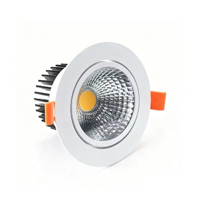 3W Ø8,5cm innfellingsspot dimbar - 12V/24V, hull: Ø7,5 cm, mål: Ø8,5 cm, hvit kant
