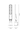 50W LED gatelys - Skumringssensor, Ø60 mm, IP65, svart, 230V