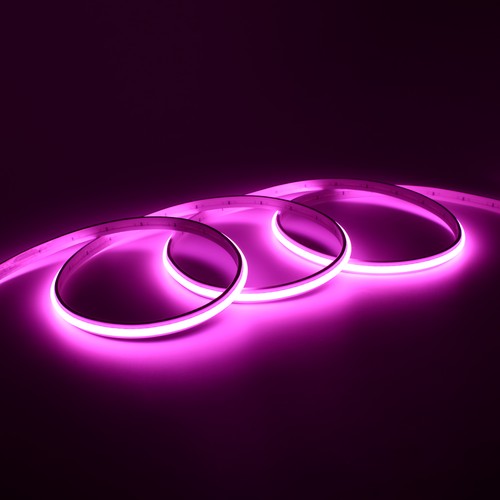 5m 9W/m Rosa Dot-free COB-LED strip - 24V DC, IP67, 240 LED/m, 5 års garanti