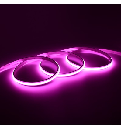 5m 9W/m Rosa Dot-free COB-LED-stripe - 24V DC, IP20, 240 LED/m, 5 års garanti