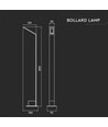 5W LED hagelampe, 80,5cm, sort - 810lm, IP65, 4000K, utendørs bedlampe