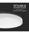36W LED taklampe - Ø42cm, IP44, hvit kant, 3820lm