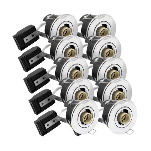 V-Tac innbyggingsspot - GU10, børstet stål, IP20