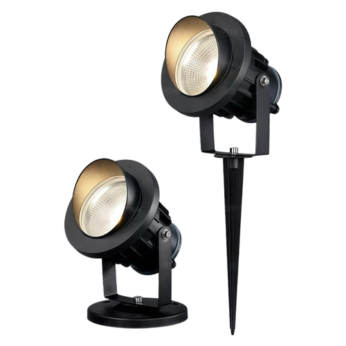 20W LED hagelampe - Svart, med spyd, IP65, 24V