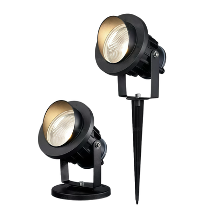 V-Tac 12W LED hage lampe - Svart, med spyd, IP65, 230V