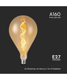E27 4W LED spiral filament pære - A160, Amber glass, 2700K, 250lm