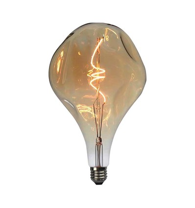 E27 4W LED Filament Spiral pære - A165, Amber glass, 2700K, 250lm, Ø16,5cm