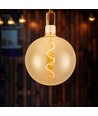 E27 4W LED filament spiralpære - G200 globe, amber glass, varm hvit, 250lm