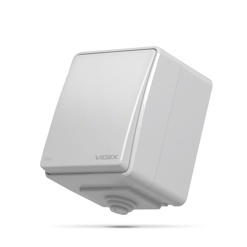 Utendørs 1-polet bryter - IP65, 73x63mm, grå