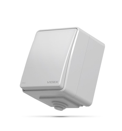 Utendørs 1-polet bryter - IP65, 73x63mm, grå