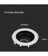 GU10 innbyggingsspot - Rund, hvit, aluminium, hull: Ø90 mm, mål: Ø100 mm, uten lyskilde