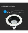 GU10 innbyggingsspot - Rund, hvit, aluminium, hull: Ø90 mm, mål: Ø100 mm, uten lyskilde