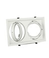 Dobbel AR111 innbyggingsspot - Hvit, 174x325mm, IP20, uten lyskilde