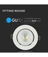 GU10 / MR16 Downlight - Uten lyskilde og sokkel, rund, vippbar, hvit, Hull: Ø9,3 cm