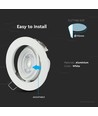 GU10 / MR16 Downlight - Uten lyskilde og sokkel, rund, vippbar, hvit, Hull: Ø9,3 cm