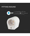G9 påbyggingsspot i gips, rund - Hvit, max 25W, IP20 innendørs, uten lyskilde
