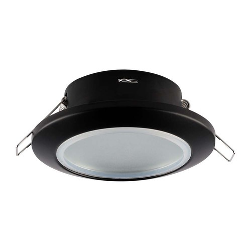 Sort innfellingsspot for GU10/MR16 - Ø: 9,25cm, inne og ute