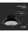 Sort innfellingsspot for GU10/MR16 - Ø: 9,25cm, inne og ute