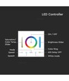 3-i-1 veggcontroller til RGB / RGBW / RGB+CCT - 12V-24V, RF 2.4GHz, 86x86mm, hvit, touch panel