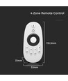 4-soners RF fjernkontroll til LED strips - 2.4GHz, rekkevidde opptil 30m, hvit, 4 soner