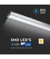 40W LED lineært lys - Nedfelt, Samsung chip, 6400K, Sølv hus