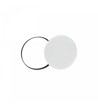 24W Nymphea Black&White Rings LED taklampe med sensor - CCT, IP54, Ø32cm, sort/hvit kant