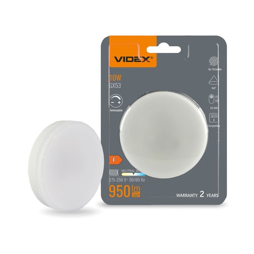 GX53 10W dimbar LED-pære - 950lm, 4000K, 140 grader