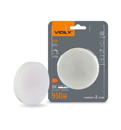 GX53 10W dimbar LED-pære - 950lm, 4000K, 140 grader