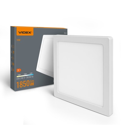 18W kvadratisk LED taklampe / innfellingspanel - 1850lm, 3CCT, 21,7 x 21,7 cm, hvit kant, innfelt eller utenpåliggende