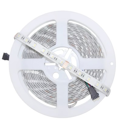 5 meter 12W/m RGB+WW LED-strip - 24V DC, IP65, 60 LED pr. meter