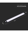 1,5W LED skaplampe med PIR sensor - Sort, batteridrevet, 30cm, oppladbar, innendørs