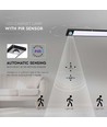1,5W LED skaplampe med PIR sensor - Sort, batteridrevet, 30cm, oppladbar, innendørs