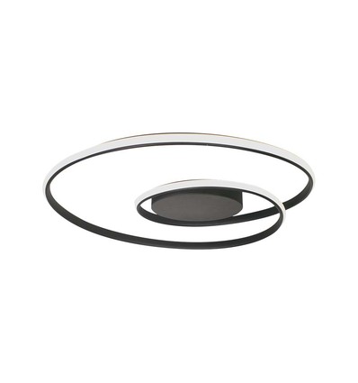 60cm 48W dimbar LED designer taklampe - 5150lm, TRIAC dimbar, sort kant, Ø60cm, 4000K