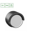 10W Verto Round Edge CCT vegglampe, IP65 - 120lm/W, sort, 3-CCT, asymmetrisk lys, utendørs/innendørs