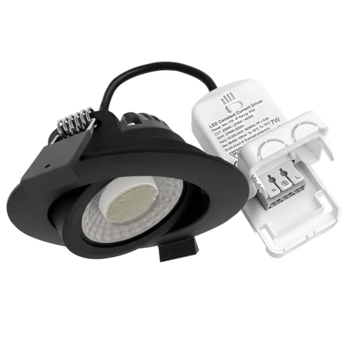 LEDlife DimToWarm+CCT RA96 sort innfellingsspot - Hull: Ø6,8 cm, Mål: Ø8,3 cm, 7W, hvit kant, dimbar, 230V