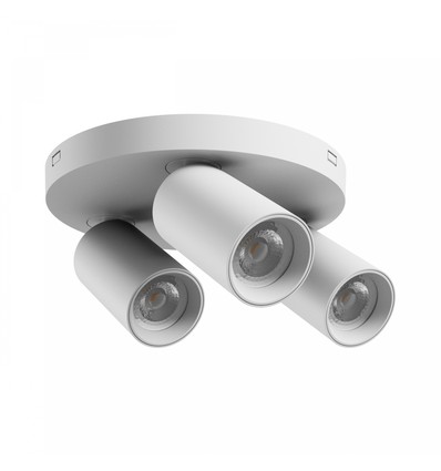 Rund taklampe med 3 spotter, GU10 - Hvit, Ø22cm, IP20 innendørs, uten lyskilde