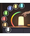 Oppladbar RGB+CCT LED bord/nattlampe - Bluetooth, Hvit, touch dimbar, IP20 innendørs