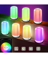 Oppladbar RGB+CCT LED bord/nattlampe - Bluetooth, Hvit, touch dimbar, IP20 innendørs