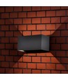 24W LED utendørs vegglampe - IP65, sort, 2720lm, opp/ned lys, 4000K, rektangulær