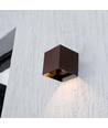9W LED Solcelle vegglampe - IP65, CCT, 3 lysfarger, PIR-sensor, corten hus