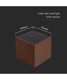 9W LED Solcelle vegglampe - IP65, CCT, 3 lysfarger, PIR-sensor, corten hus