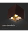 9W LED Solcelle vegglampe - IP65, CCT, 3 lysfarger, PIR-sensor, corten hus