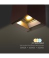9W LED Solcelle vegglampe - IP65, CCT, 3 lysfarger, PIR-sensor, corten hus