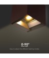 9W LED Solcelle vegglampe - IP65, CCT, 3 lysfarger, PIR-sensor, corten hus