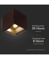 9W LED Solcelle vegglampe - IP65, CCT, 3 lysfarger, PIR-sensor, corten hus