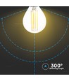 E14 6W filament LED kronepære - P45, 600lm, klart glass, Samsung LED chip