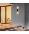 8W LED vegglampe med opp/ned lys - 140lm/W, IP65, sort, 4000K, rektangulær, inkl. lyskilde