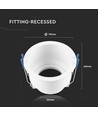GU10 innfellingsspot - Rund, hvit, aluminium, honeycomb, anti-glare, IP20, Hull: Ø8 cm, Mål: Ø9 cm