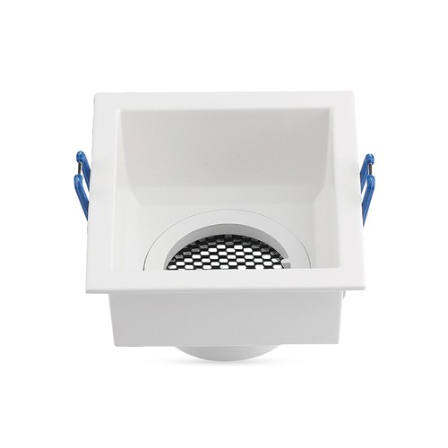 GU10 innfellingsspot, kvadratisk - Anti-glare, hvit, aluminium, Honeycomb, hull: 80x80mm, uten lyskilde